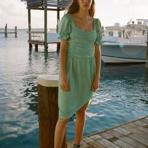 NWT Tach Clothing shimmering pistachio green dress